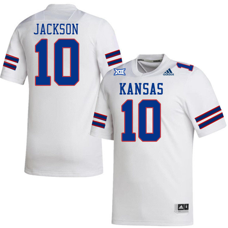 Men #10 Jack Jackson Kansas Jayhawks College Football Jerseys Stitched Sale-White